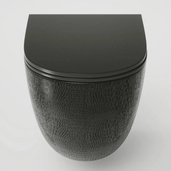 Унитаз Grossman Color GR-4455 BBLS подвесной, безободковый, с сиденьем микролифт, цвет черный глянцевый с текстурой кожи крокодила - фото 1