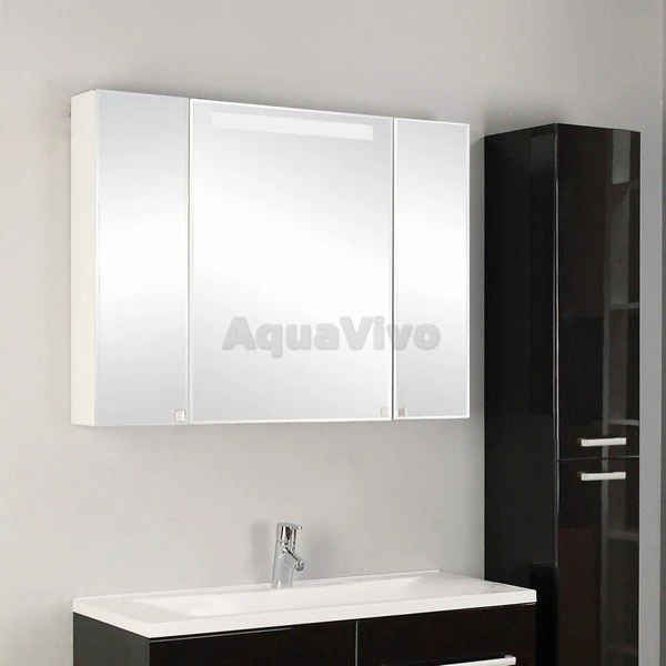 Шкаф-зеркало Акватон Мадрид 100 с подсветкой, цвет белый