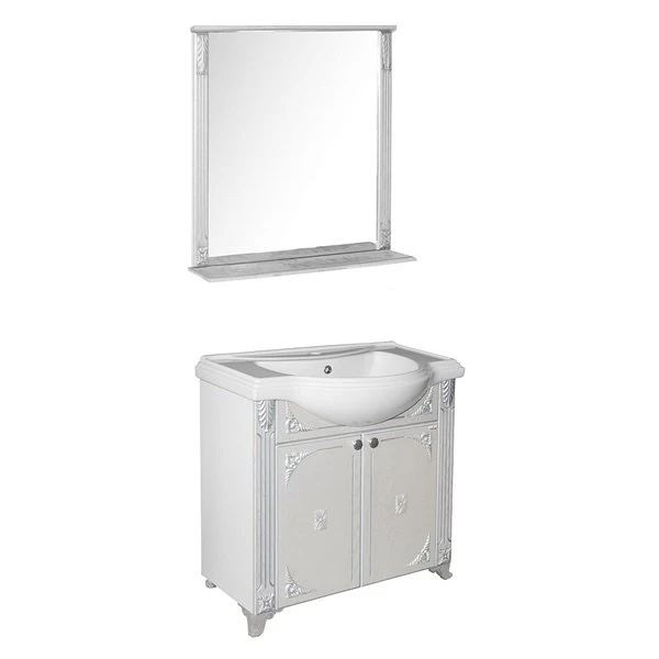 Мебель для ванной Mixline Людвиг 80, цвет патина серебро