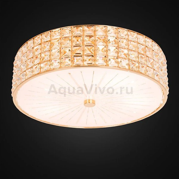 Потолочный светильник Citilux Портал CL324152, арматура золото, плафон стекло / хрусталь прозрачный, 41х41 см - фото 1