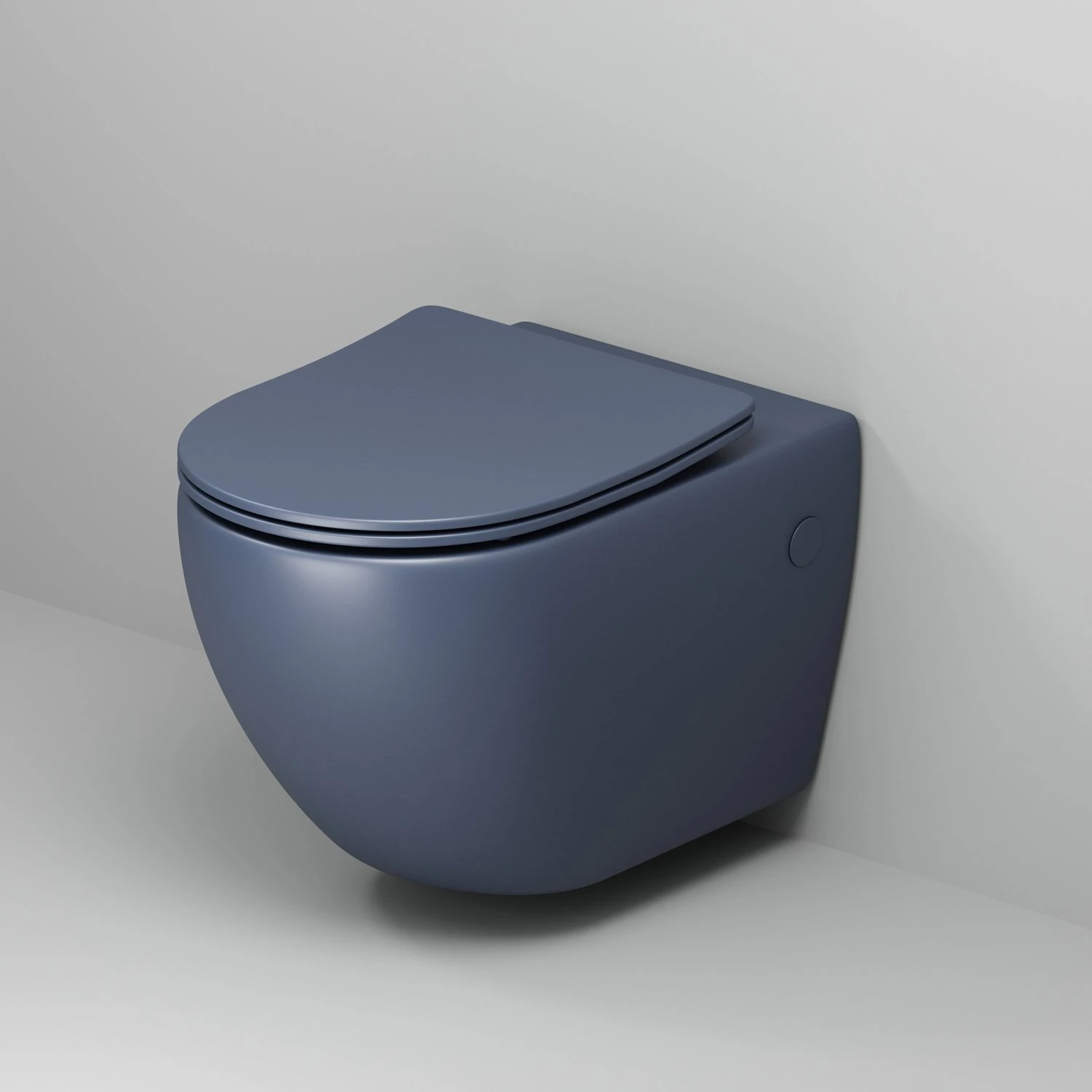 Унитаз Grossman Color GR-4411 BLMS подвесной, безободковый, сиденьем микролифт, цвет синий матовый - фото 1
