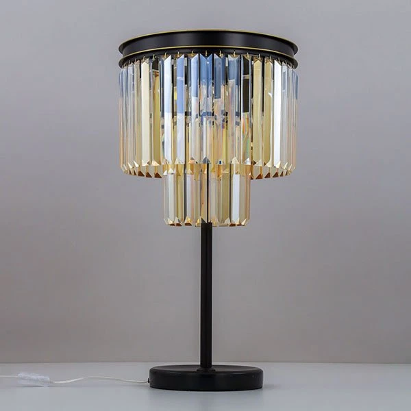 Настольная лампа Citilux Мартин CL332862, арматура коричневая, плафон хрусталь бежевый, 36х36 см - фото 1