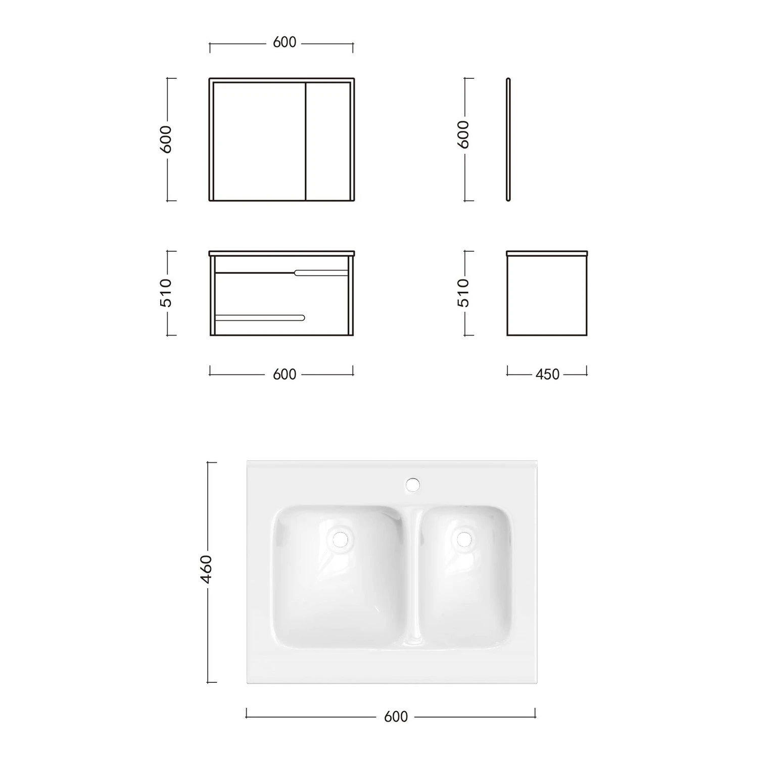 Мебель для ванной Ceruttispa Oglio 60, цвет серый - фото 1