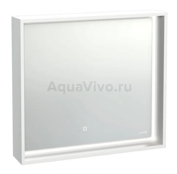 Зеркало Cersanit Louna 80x70, с подсветкой, цвет белый