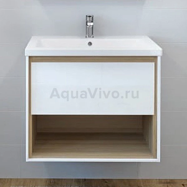 Мебель для ванной Cersanit Louna 80, с раковиной Como, цвет белый / светлое дерево