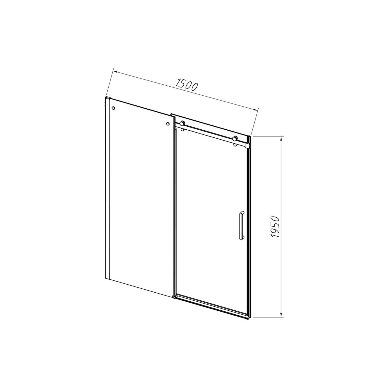 Душевая дверь Vincea Como-N VDS-4CN 150x195, стекло прозрачное, профиль хром - фото 1