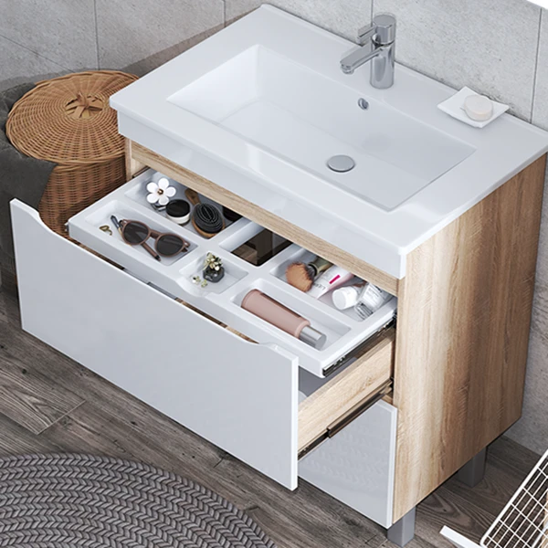 Мебель для ванной Vigo Grani 60, 2 ящика, цвет белый / дуб сонома