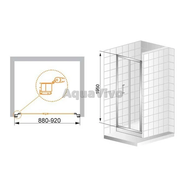 Душевая дверь Cezares ANIMA-W-BS-90-C-Cr 90, стекло прозрачное, профиль хром - фото 1