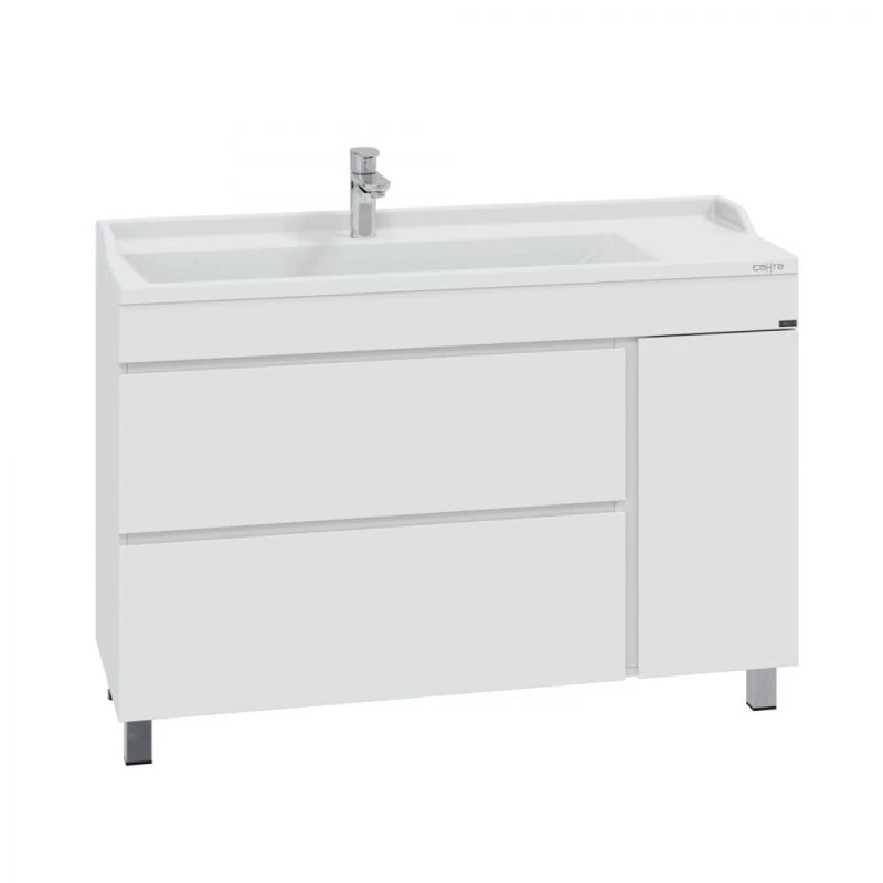 Мебель для ванной Санта Марс 120 напольная, с ящиками и дверцей, цвет белый