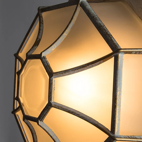Потолочный светильник Arte Lamp Pegasus A3121PF-1WG, арматура золото / белая, плафон стекло белое, 27х27 см - фото 1