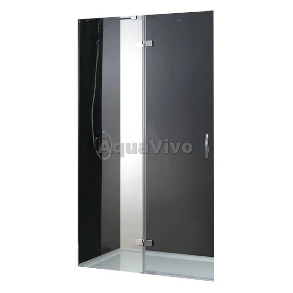 Дверное полотно Cezares BERGAMO 60/30, прозрачное стекло, петли хром, левое