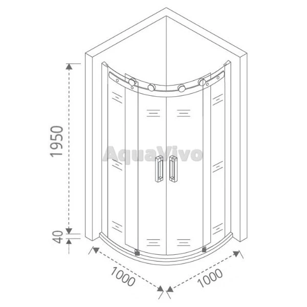 Душевой уголок Good Door Galaxy R-TD-100-C-CH 100х100, стекло прозрачное, профиль хром