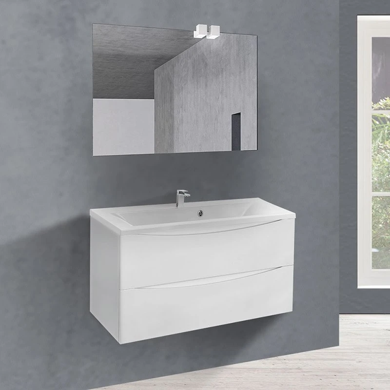 Мебель для ванной Vincea Mia 90, под раковину из искусственного камня, цвет белый глянец