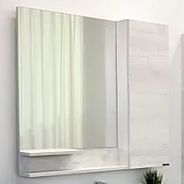 Шкаф-зеркало Comforty Верона 90, правый, цвет дуб белый