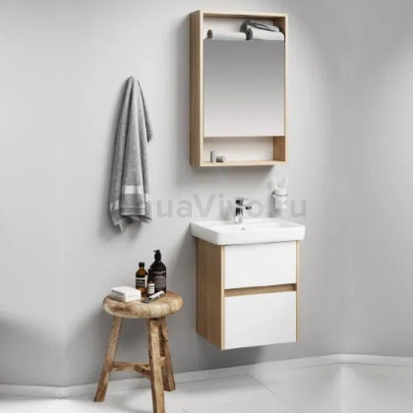 Мебель для ванной Aqwella City 50, цвет дуб балтийский / белый