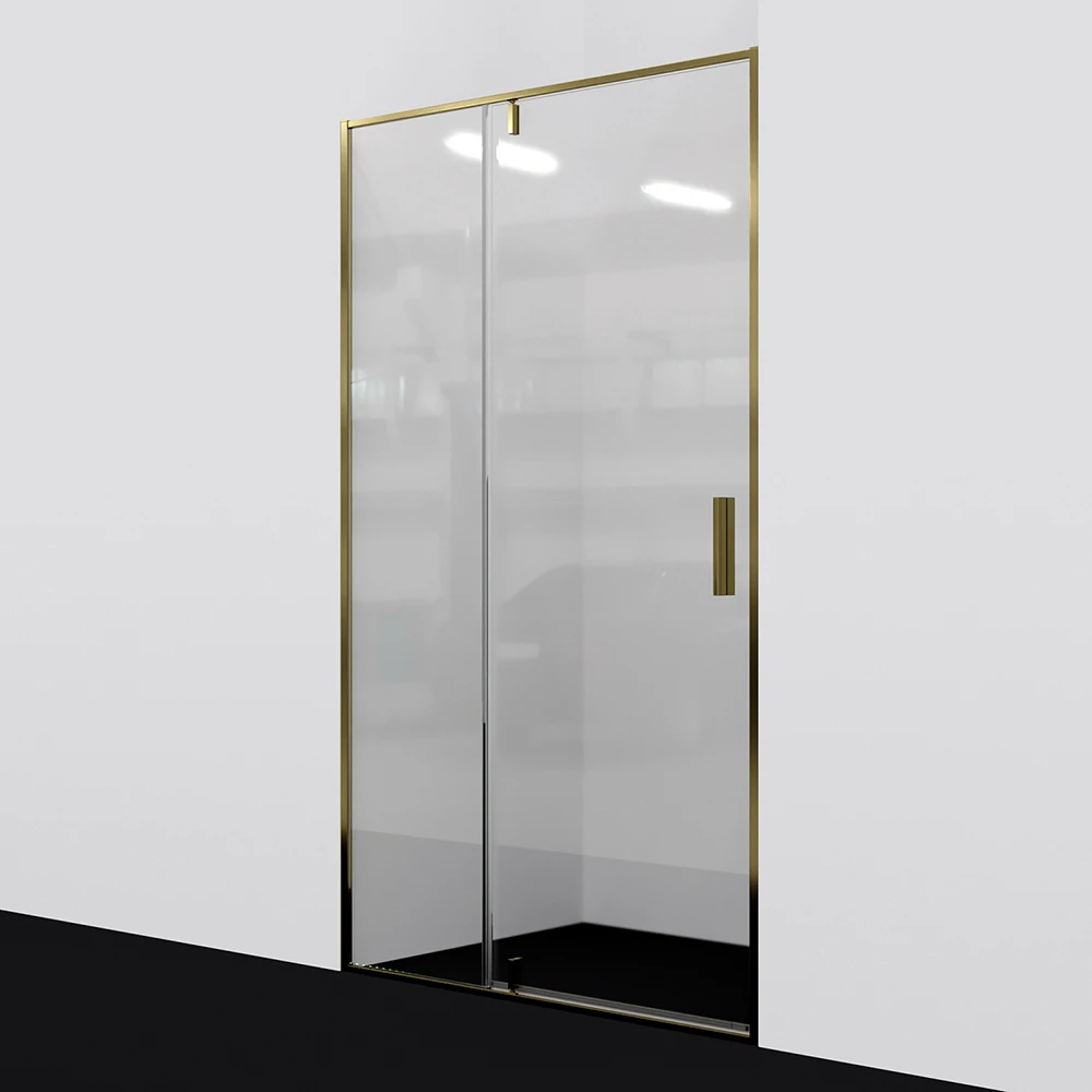 Душевая дверь WasserKRAFT Aisch WasserSchutz 55P04 90x200, стекло прозрачное, профиль золото матовое