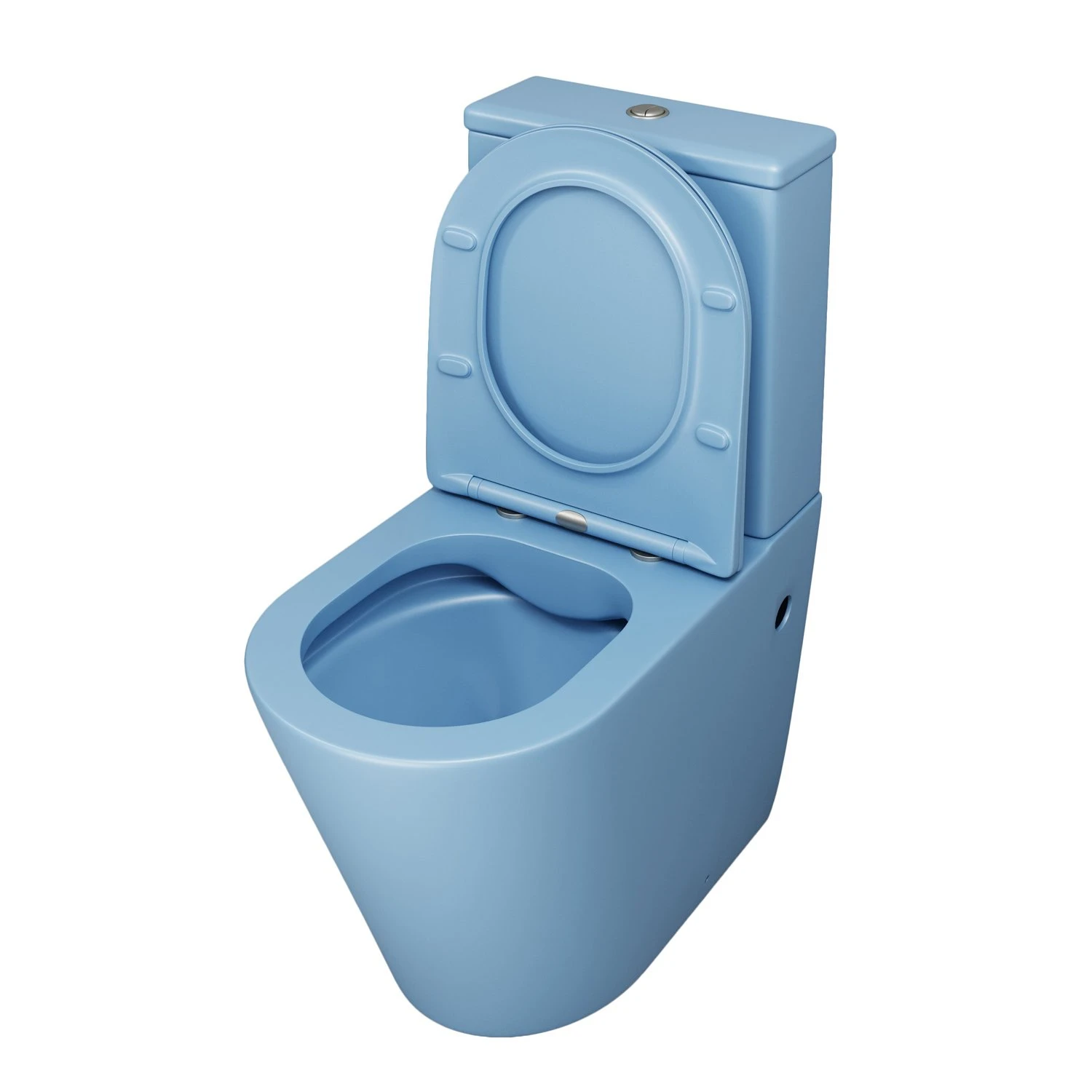 Унитаз Grossman Color GR-4480 BSMS напольный, безободковый, с сиденьем микролифт, цвет голубой матовый - фото 1