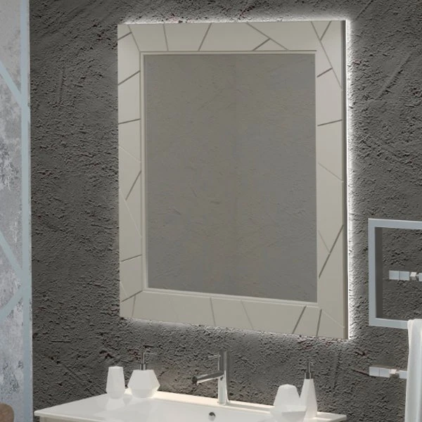 Зеркало Опадирис Луиджи 70x100, с подсветкой, цвет серый матовый