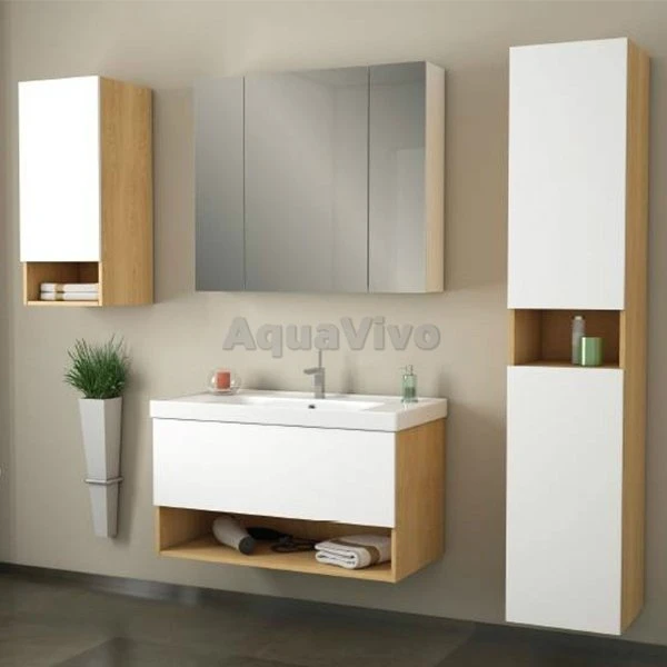 Мебель для ванной Dreja Perfecto 60, цвет дуб/белый лак
