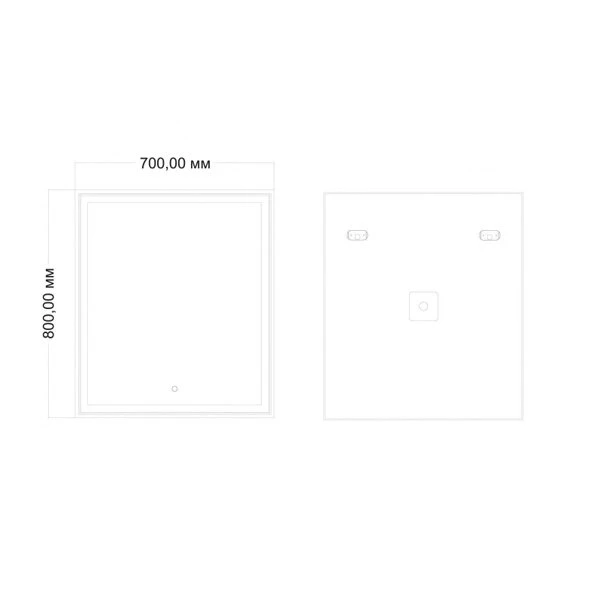 Зеркало Art & Max Zoe 70x80, с подсветкой и диммером - фото 1