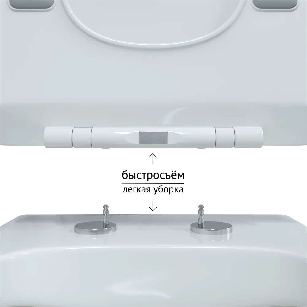 Унитаз Berges Floe 082121 подвесной, безободковый, с сиденьем микролифт, цвет белый