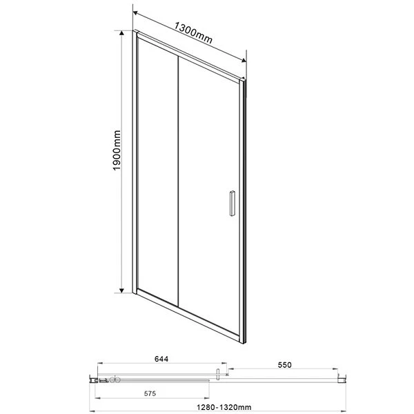 Душевая дверь Vincea Garda VDS-1G 130x190, стекло прозрачное, профиль хром