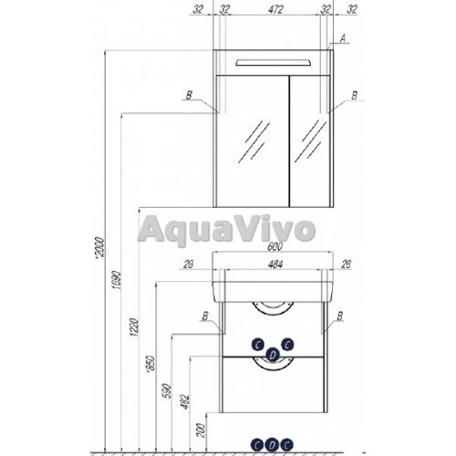 Мебель для ванной Акватон Сильва 60 цвет дуб фьорд - фото 1