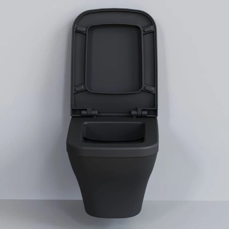Унитаз Ambassador Benefit 203T20201R-202T20201 подвесной, безободковый, с сиденьем микролифт, цвет черный матовый - фото 1