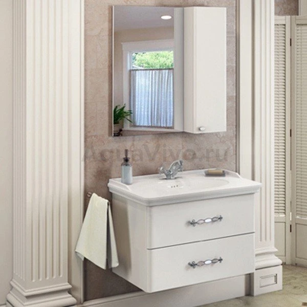 Мебель для ванной Comforty Неаполь 65, цвет белый глянец