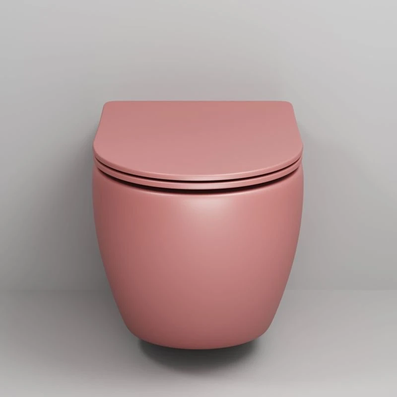 Унитаз Grossman Color GR-4411 PIMS подвесной, безободковый, с сиденьем микролифт, цвет розовый матовый