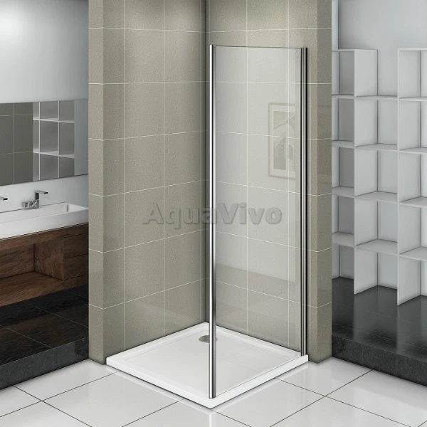 Боковая стенка Good Door Infinity SP-100-C-CH 100, стекло прозрачное, профиль хром - фото 1