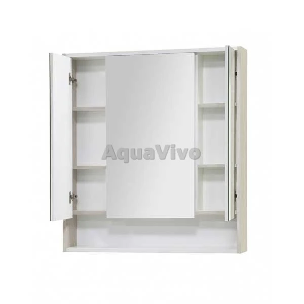 Зеркальный шкаф Акватон Рико 80, цвет белый / ясень фабрик