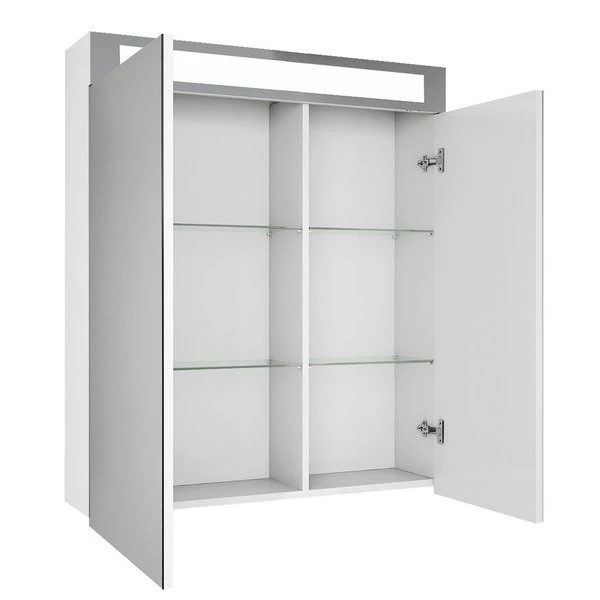 Шкаф-зеркало Dreja Uni 70, с подсветкой, цвет белый