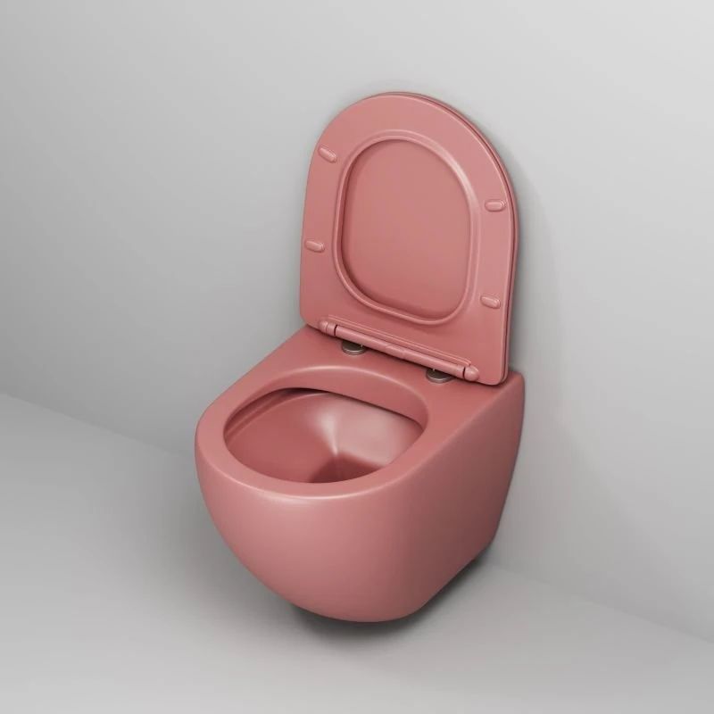 Унитаз Grossman Color GR-4455 PIMS подвесной, безободковый, с сиденьем микролифт, цвет розовый матовый