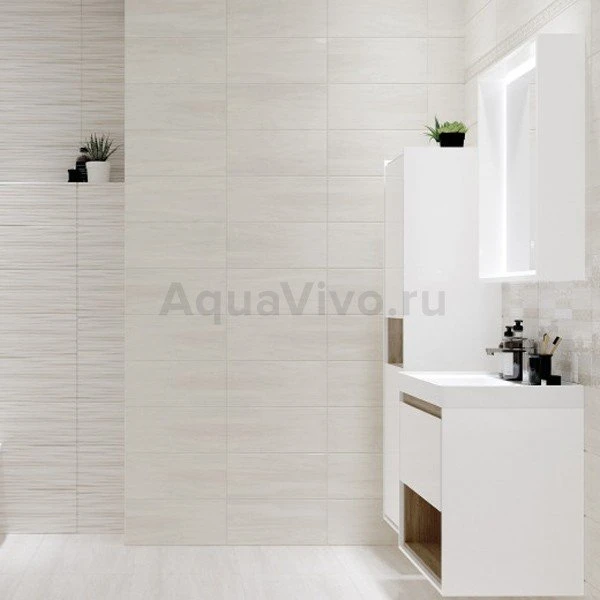 Мебель для ванной Cersanit Louna 60, с раковиной Como, цвет белый / светлое дерево - фото 1