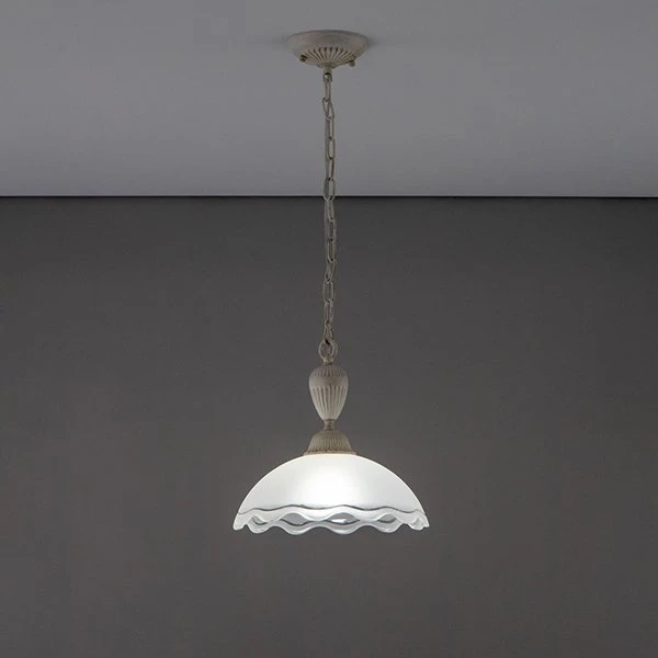 Подвесной светильник Citilux Латур CL413210, арматура белая / золото, плафон стекло белое, 30х30 см - фото 1