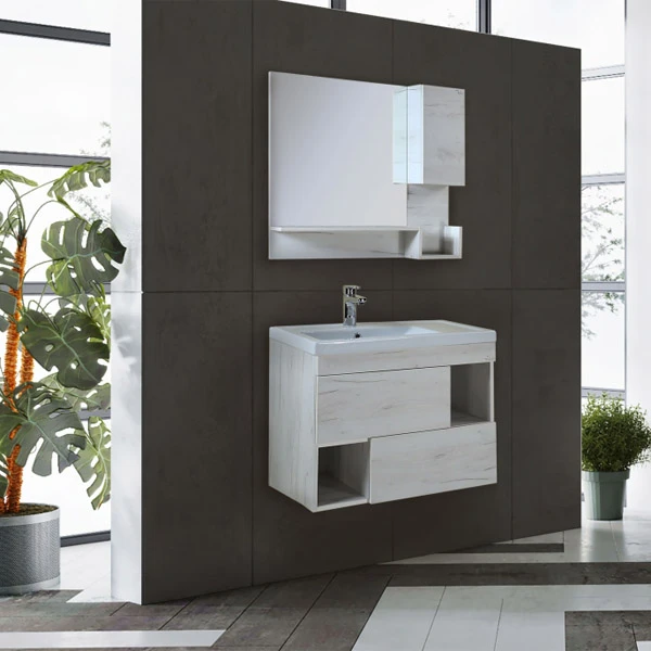 Мебель для ванной Оника Санторини 80.13, цвет дуб белый крафт
