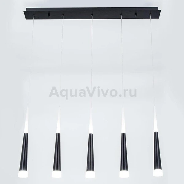 Подвесной светильник Citilux Вегас CL227051, арматура черная, плафоны полимер белый / черный, 93х10 см - фото 1