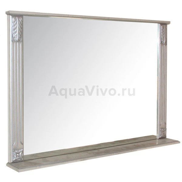 Зеркало Mixline Людвиг 105x70, с полочкой, цвет серебро