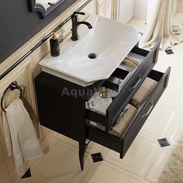 Мебель для ванной Aqwella La Donna 85, цвет черный - фото 1