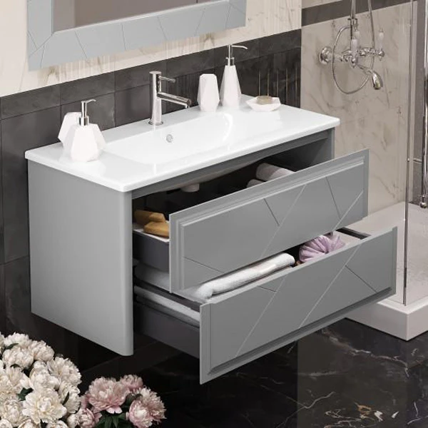 Мебель для ванной Опадирис Луиджи 100, цвет серый матовый - фото 1