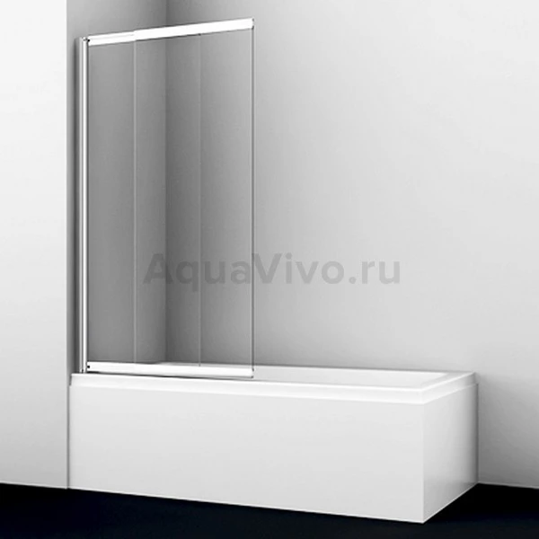 Шторка на ванну WasserKRAFT Main 41S02-80 80x140, стекло прозрачное, профиль серебристый