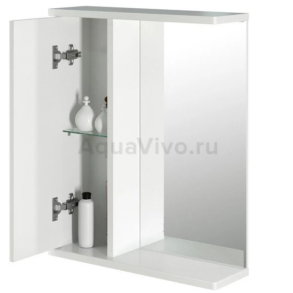 Шкаф-зеркало Mixline Норд 55x70, левый, цвет белый - фото 1