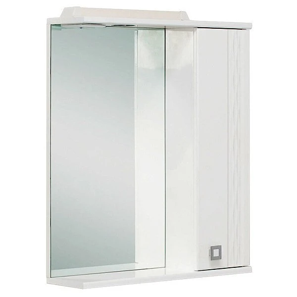 Шкаф-зеркало Оника Лига 52.01, правый, с подсветкой, цвет белый