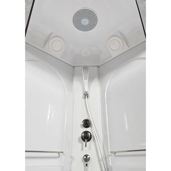 Душевая кабина Deto L608 80x80, стекло прозрачное, профиль хром матовый, с крышей - фото 1