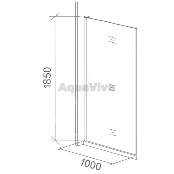 Боковая стенка Good Door Orion SP-100-C-CH 100, стекло прозрачное, профиль хром