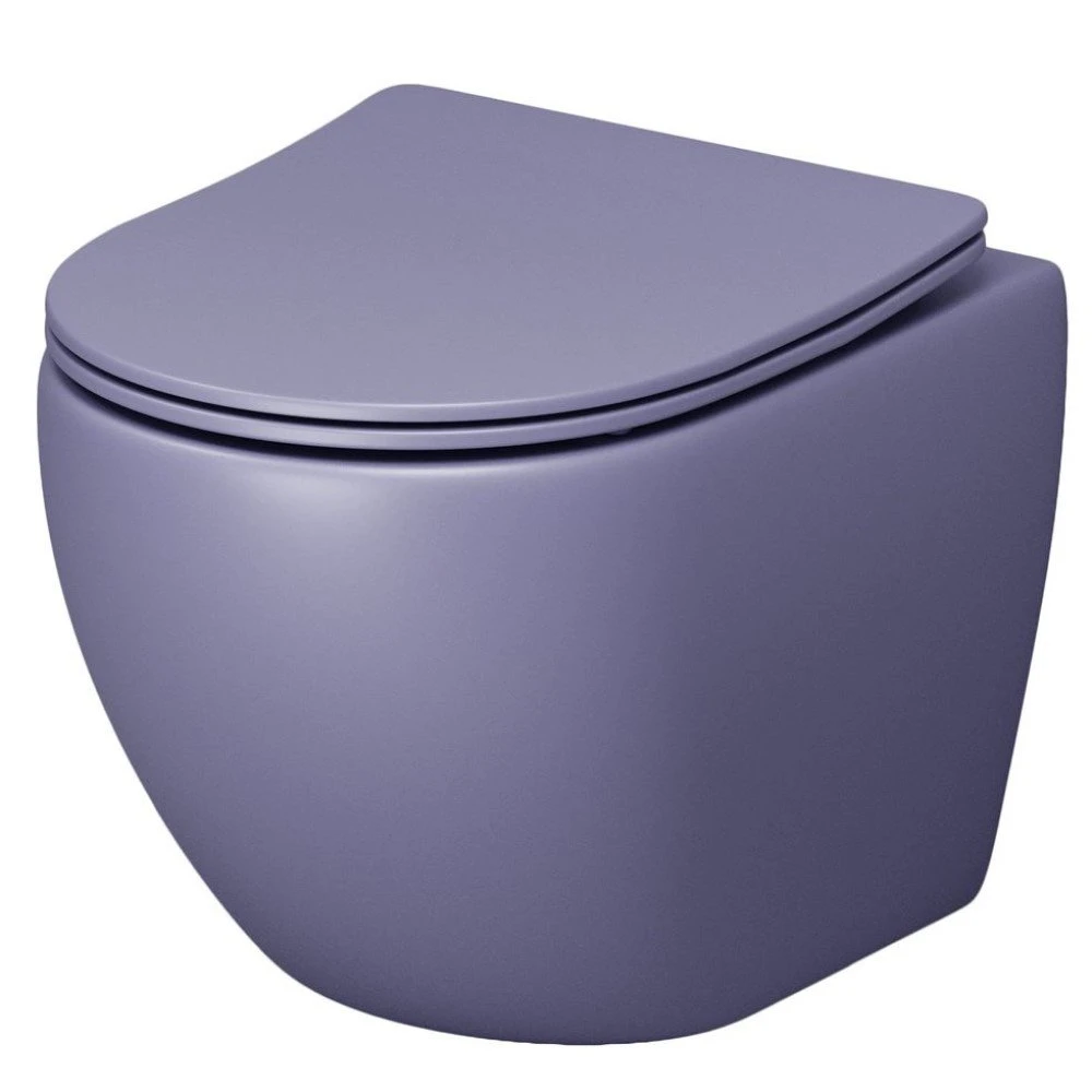 Унитаз Grossman Color GR-4455 LIMS подвесной, безободковый, с сиденьем микролифт, цвет фиолетовый матовый