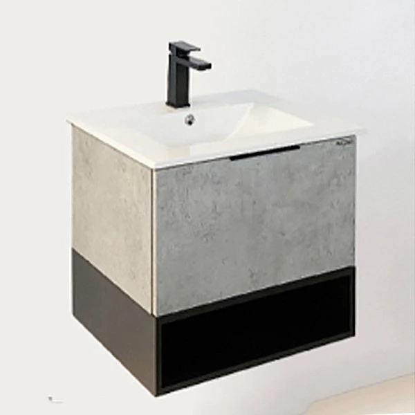 Мебель для ванной Comforty Франкфурт 60 с раковиной Comforty 60e, цвет бетон светлый