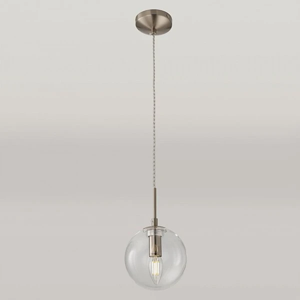 Подвесной светильник Citilux Томми CL102011, арматура хром, плафон стекло прозрачное, 15х15 см - фото 1
