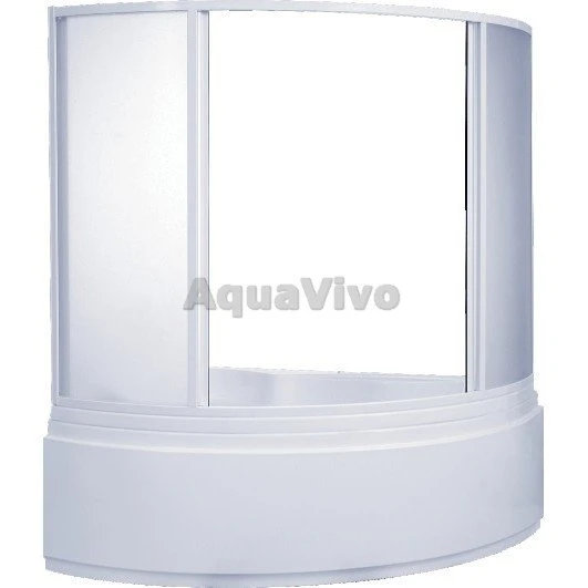 Шторка на ванну Бас Лагуна 170x145, пластик, 4 створки - фото 1